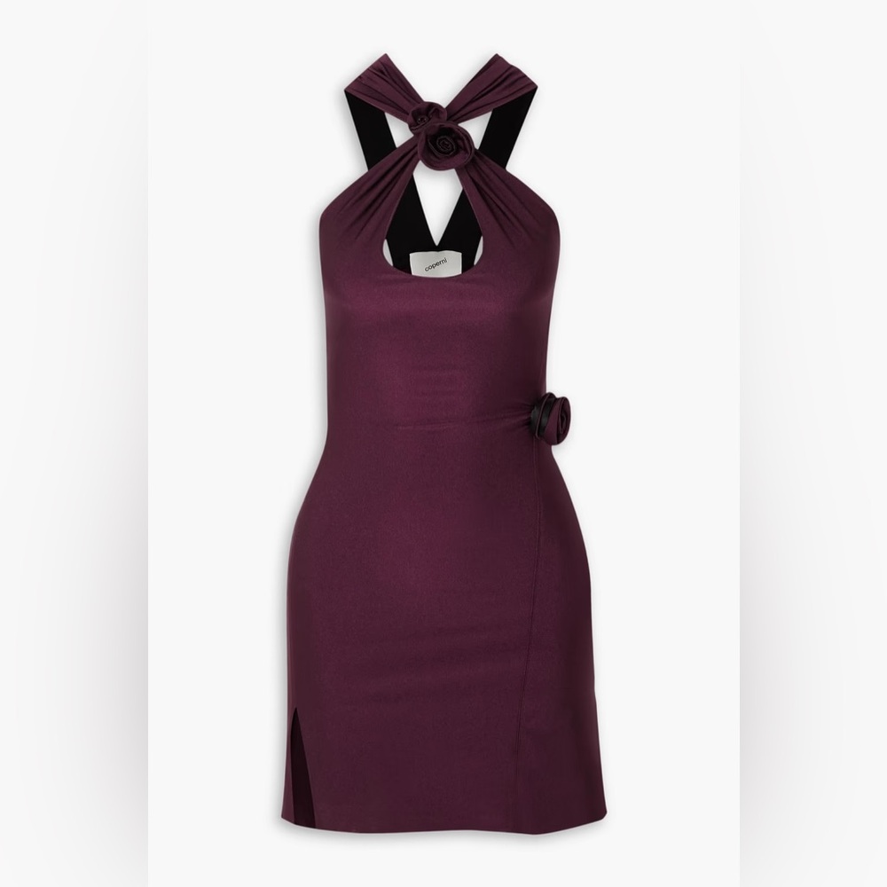 Coperni Floral Stretch-Satin Mini Dress